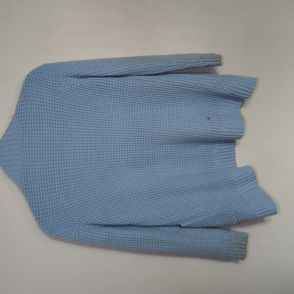 Blue Chunky Knit Open Front Cardigan with Pockets Unbranded Girls Size 150 / 12 - Picture 4 of 4